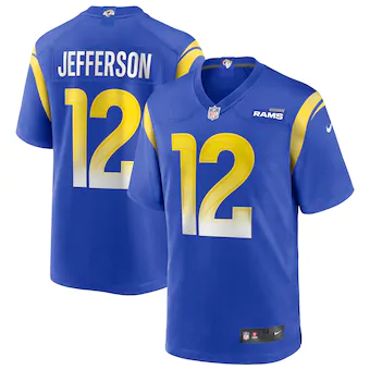 Men's Los Angeles Rams #12 Van Jefferson 2020 Royal Limited Stitched Game Jersey